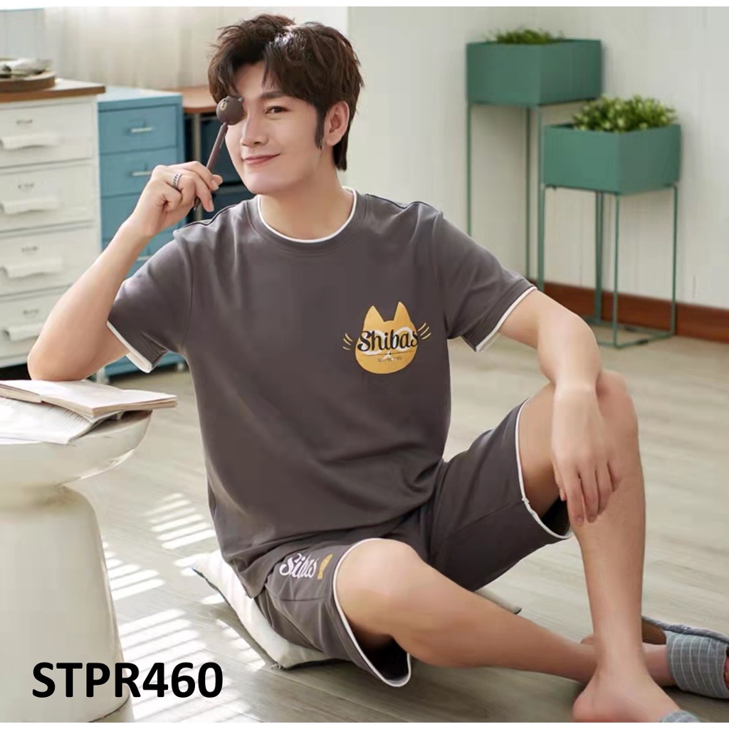 Baju Tidur Pria Lengan Pendek Celana Pendek - Monogram Series