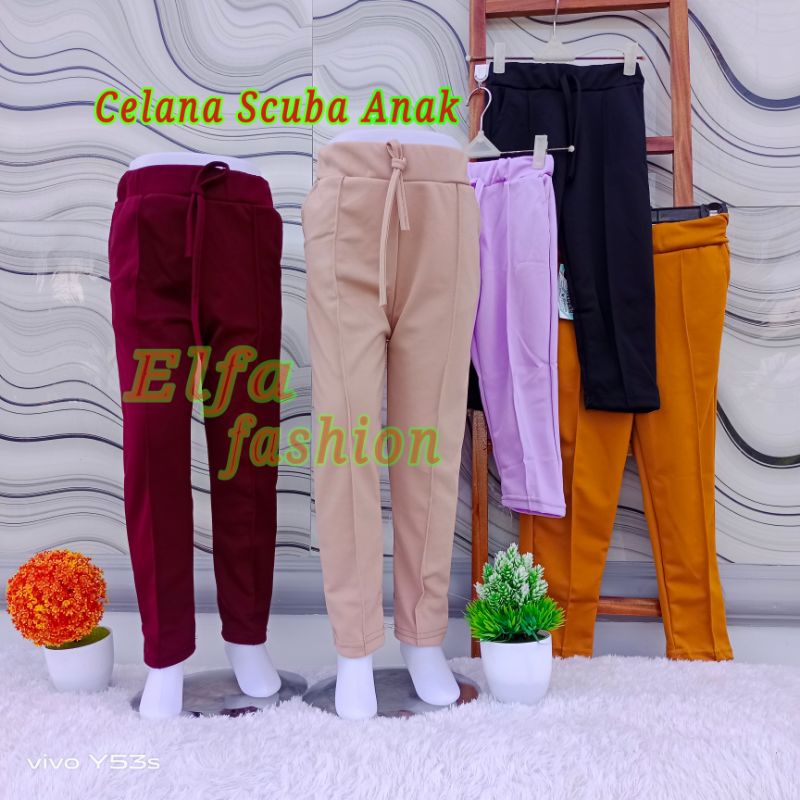 Celana Scuba Anak Perempuan Tanggung 4-16 Tahun / Celana Scuba Anak / Scuba Anak / Celana Anak Perem