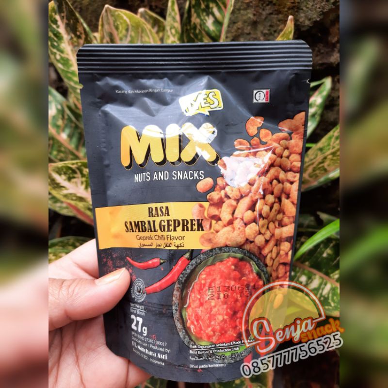 (GROSIR) 5 pcs Iyes Mix Kacang Makaroni dan Snack Sambal Geprek 27gr x 5pcs