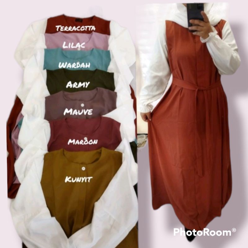 gamis aqila tangan balon Wanita Dewasa Modern modis Fashion Muslim