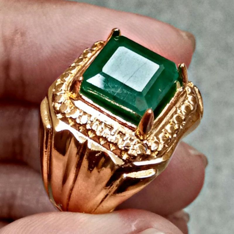 zamrud asli natural emerald beryl zamrud colombia ring kotak