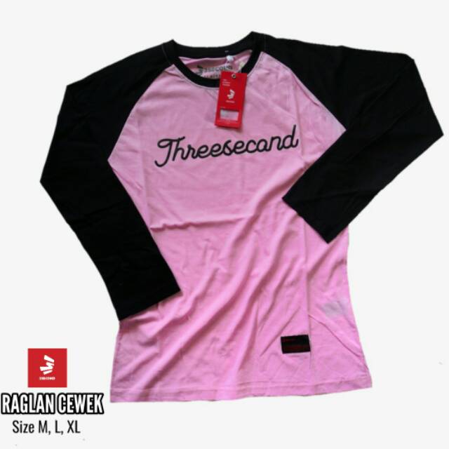 KAOS RAGLAN THREE SECOND WANITA KAOS 3SECOND KAOS RAGLAN WANITA KAOS WANITA