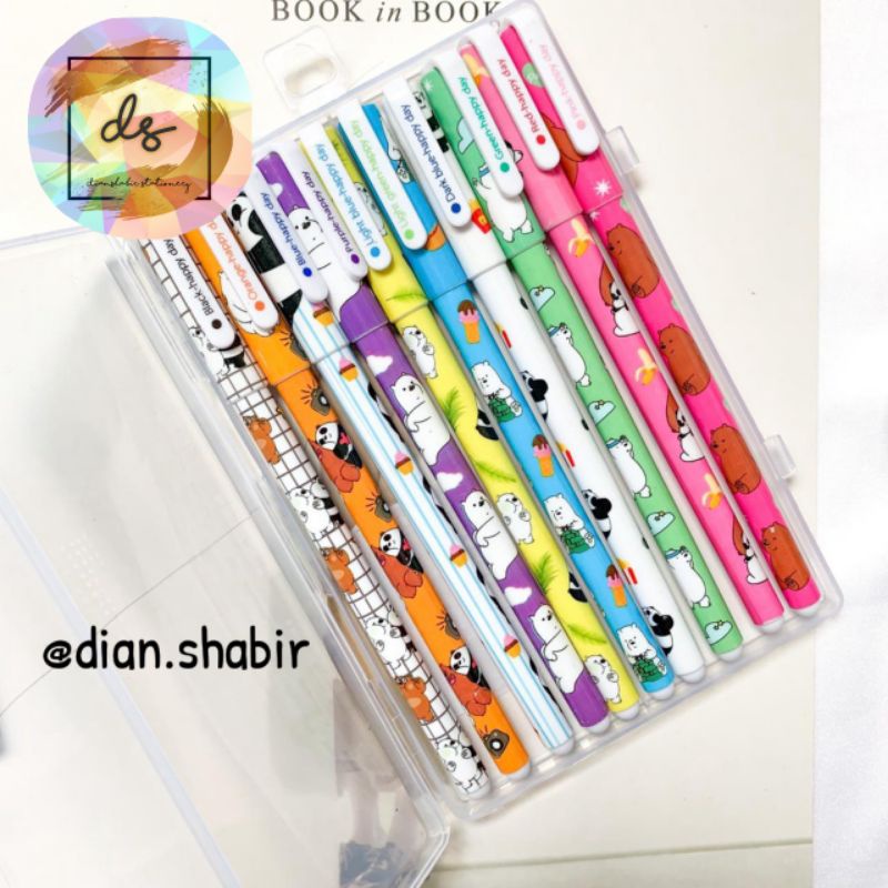 PULPEN marble boyband korea, WBB, Flamingo 1 SET isi 10 warna warni atk grosir atk lengkap atk termu