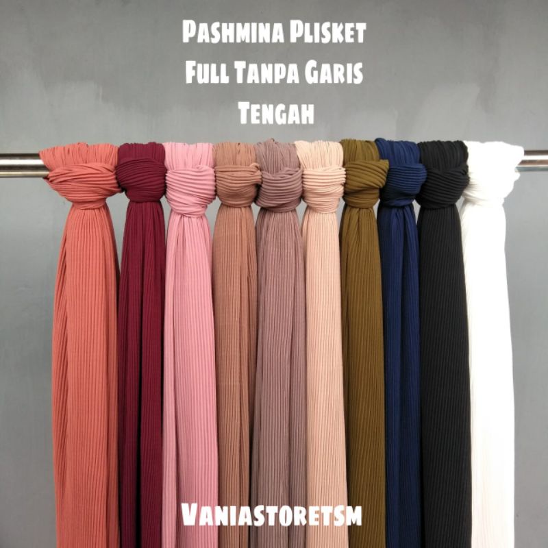 PASMINA PLISKET PREMIUM CERUTY BABY DOLL FULL LIDI TANPA GARIS TENGAH