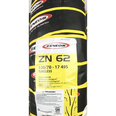 Ban Zeneos ZN62 100/70 Ring 17 Tubeless