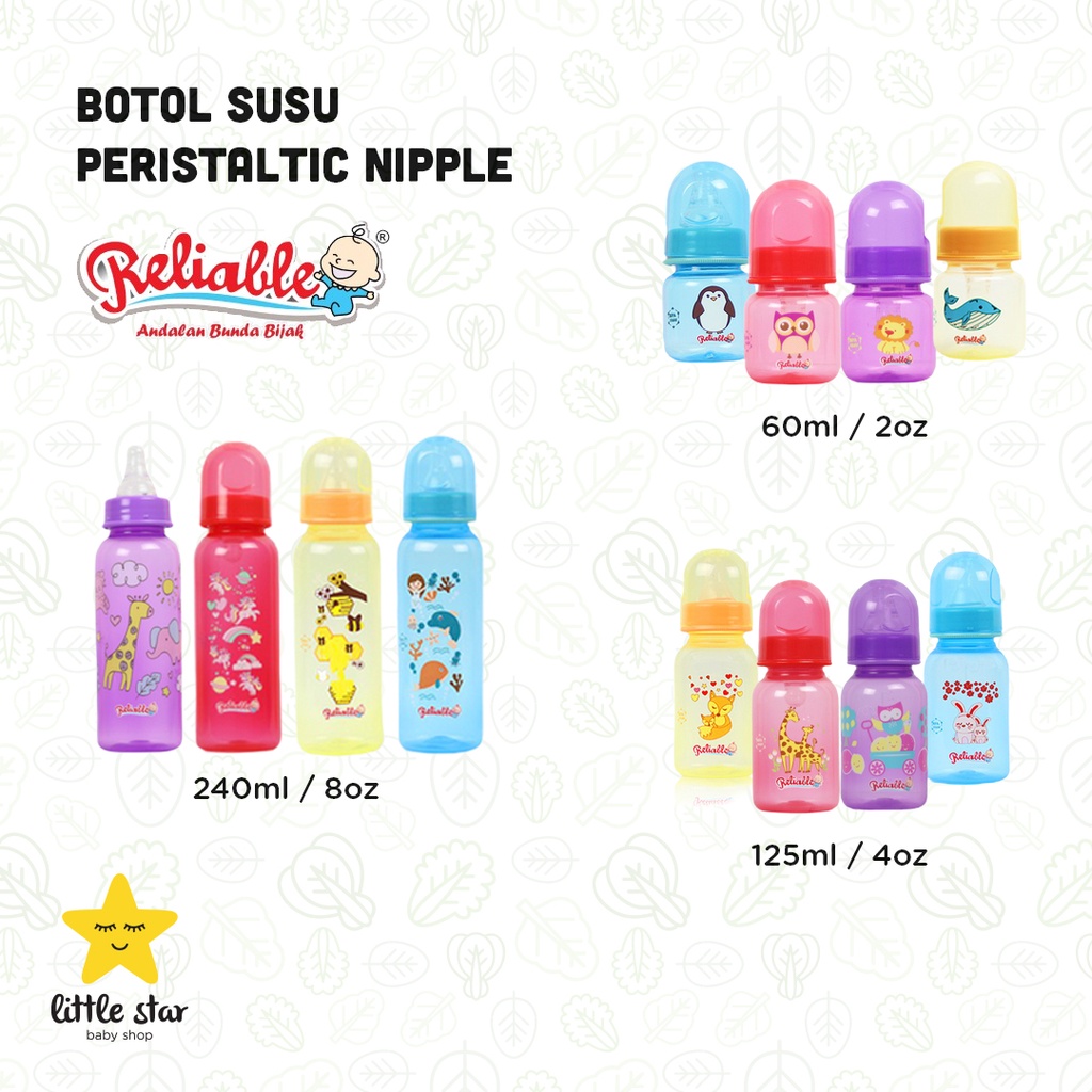 Reliable Botol Susu Warna Bayi 60ml 125ml 240ml | Baby Milk Bottle