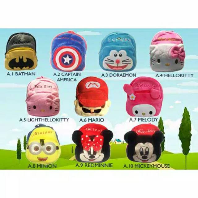 MGM13 COD READY 50 VARIASI TAS ANAK RANSEL KECIL SEKOLAH ANAK TK KARAKTER