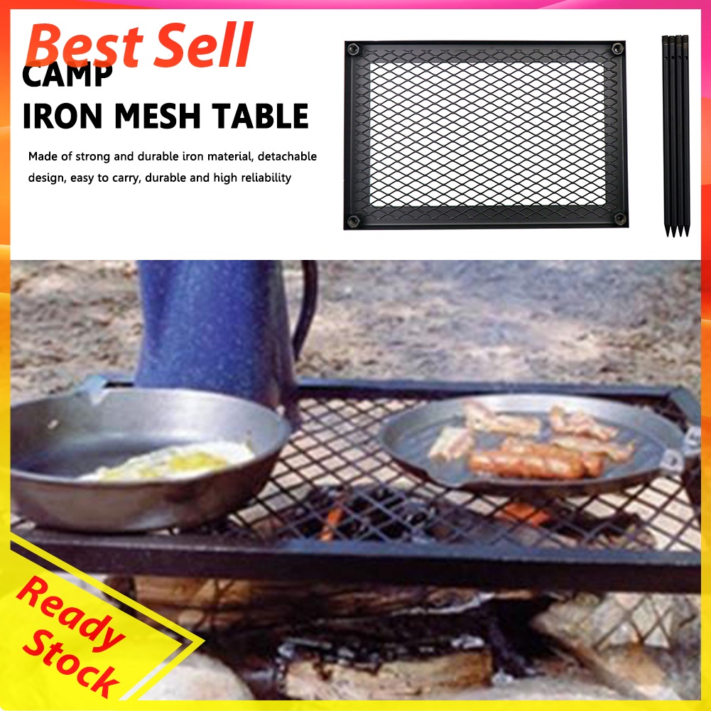 Reusable Outdoor Iron Net Table Camping BBQ Picnic Cooking Grill Mat Racks