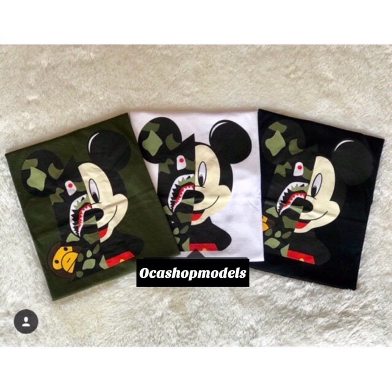bape share mickey - pakaian wanita - atasan pakaian wanita - baju mickey mouse