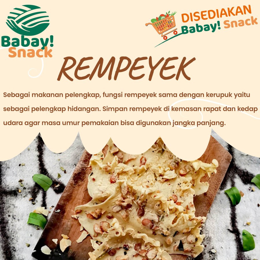 

Peyek / Rempeyek Kacang Tanah / Hijau / Udang Rebon / Ikan Teri Toples