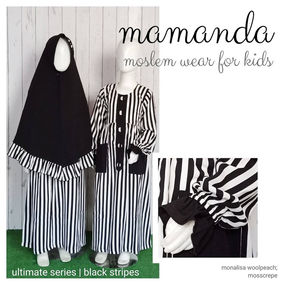 Gamis Ultimate Black Stripes by Mamanda