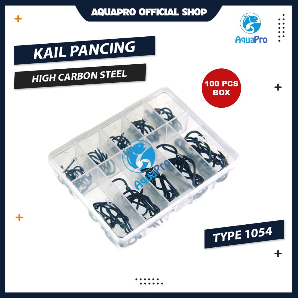 Paket Kail Pancing 1054 Fishing Hook Ten Division No 3-12 Set Mata Kail Pancing Bahan Baja Karbon Dan Stainless Steel