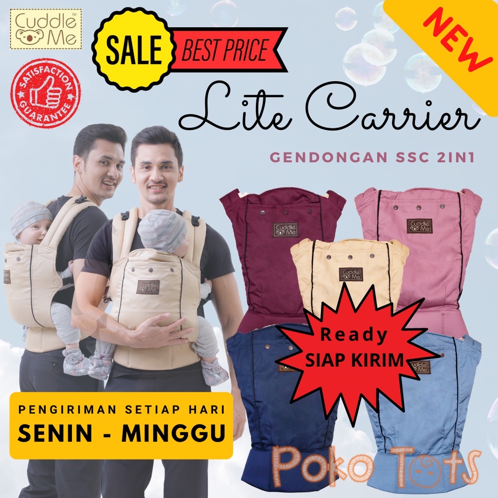 Cuddle Me Lite Carrier SSC 2in1 SOLID POLOS Gendongan Bayi Ransel Cuddleme LiteCarrier M-shape M Shape Ergonomis