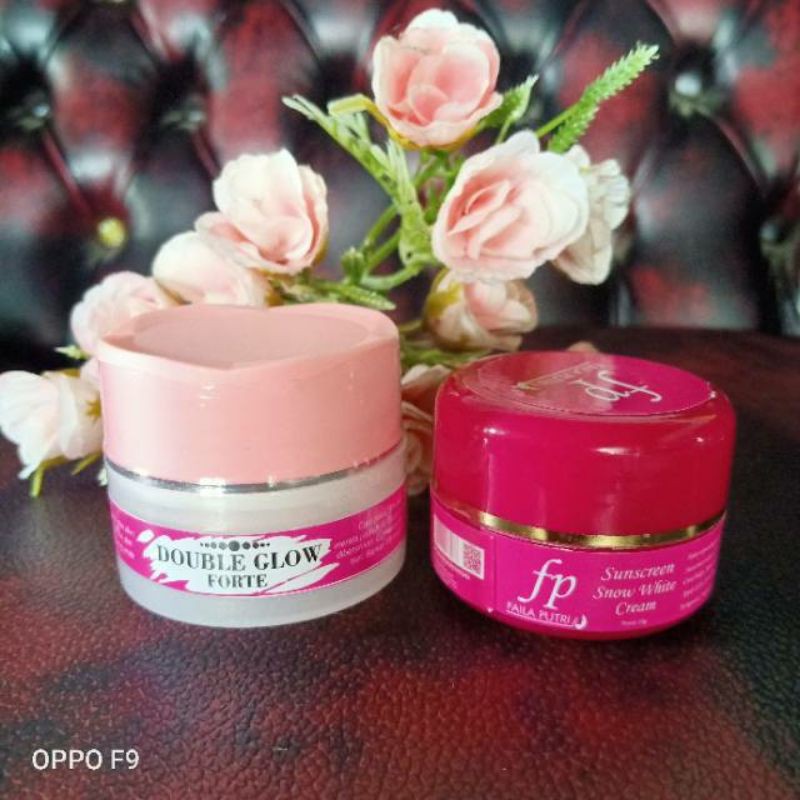 PAKET DOUBLE GLOW FORTE CREAM SIANG SNOW WHITE