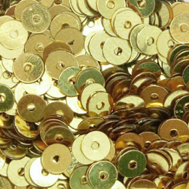 Payet piring gold polos bahan shoeclip / payet kebaya / gaun
