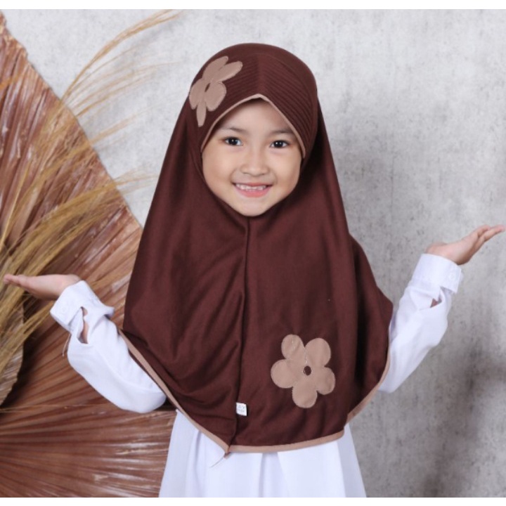 KERUDUNG ANAK SEKOLAH PAUD/SD BUNGA CEPLOK ( 6-9 TAHUN ) HIJAB SEKOLAH  JILBAB ANAK SEKOLAH