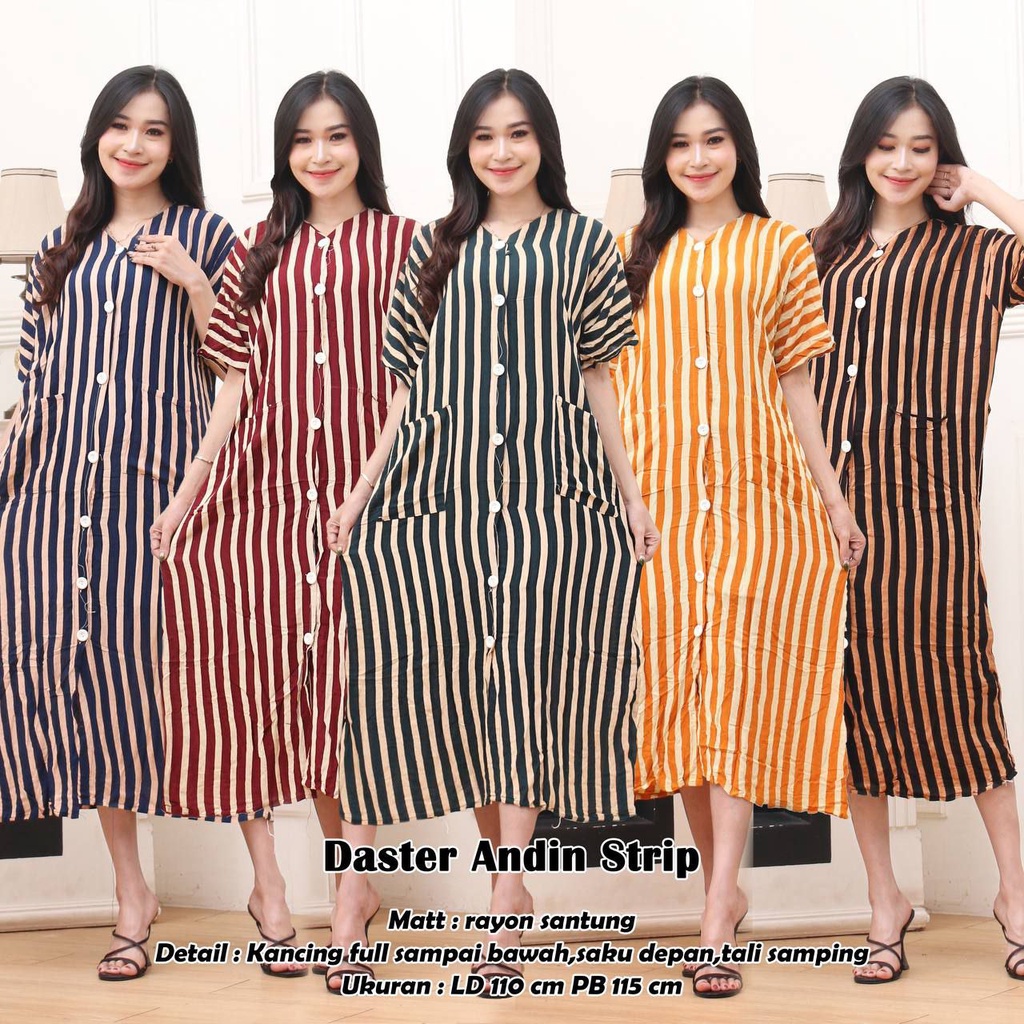 Daster Andin Ikatan Cinta Kekinian Termurah Daster Terlaris Premium Rayon | Daster Andin Strip |andi