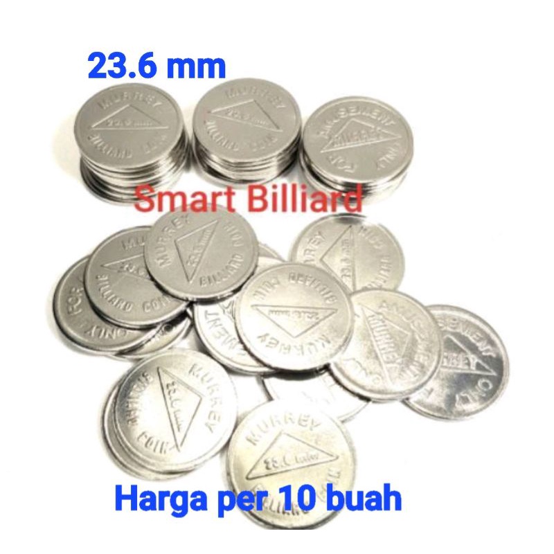 10 buah coin billiard Murrey ukuran 23.6mm koin biliar 1 set isi 10 buah