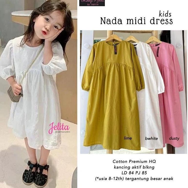 [KODE PRODUK 8D9ZG9880] Baju Couple Ibu dan Anak Midi dress Nada midi dan Seika midi dress 7-12 Tahu