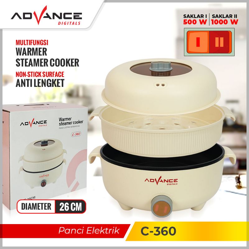 Advance Panci Listrik Multifungsi / Warmer Steamer Cooker C 360