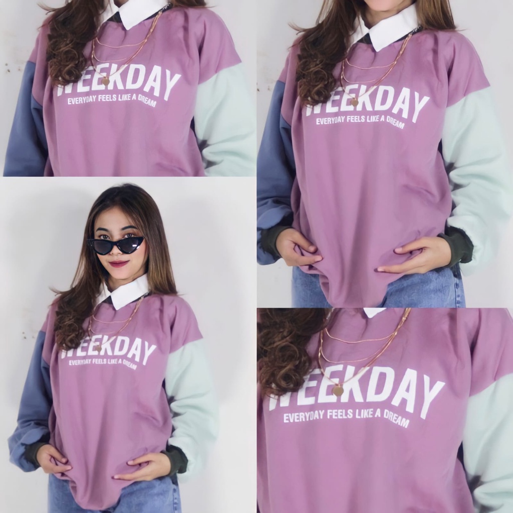 WEEKDAY SWEATER WANITA OVERSIZE | CREWNECK MURAH KEKINIAN