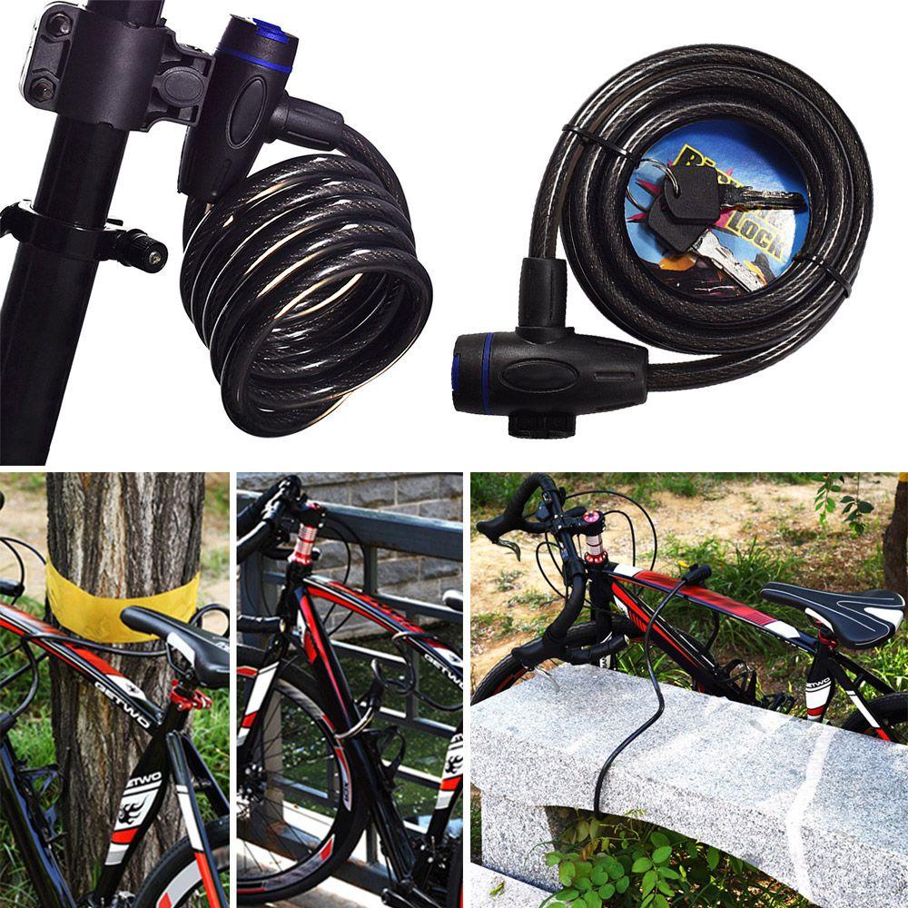 R-FLOWER Kunci Sepeda Universal Lock with Keys Peralatan Kabel Baja Pengaman Sepeda Lock Chains