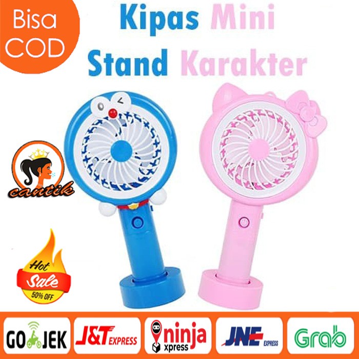 Kipas Angin Tangan Stand Portable Karakter LED ( Standing Mini Fan) / KIPAS ANGIN MINI KARAKTER