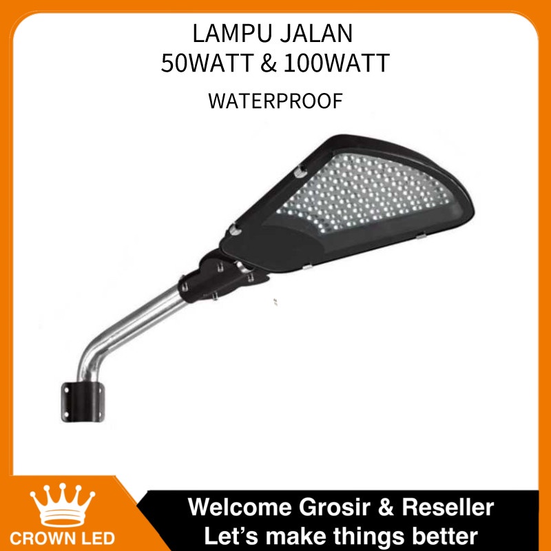 Lampu Jalan LED 50 Watt PJU Waterproof Awet Super Terang Free Tiang