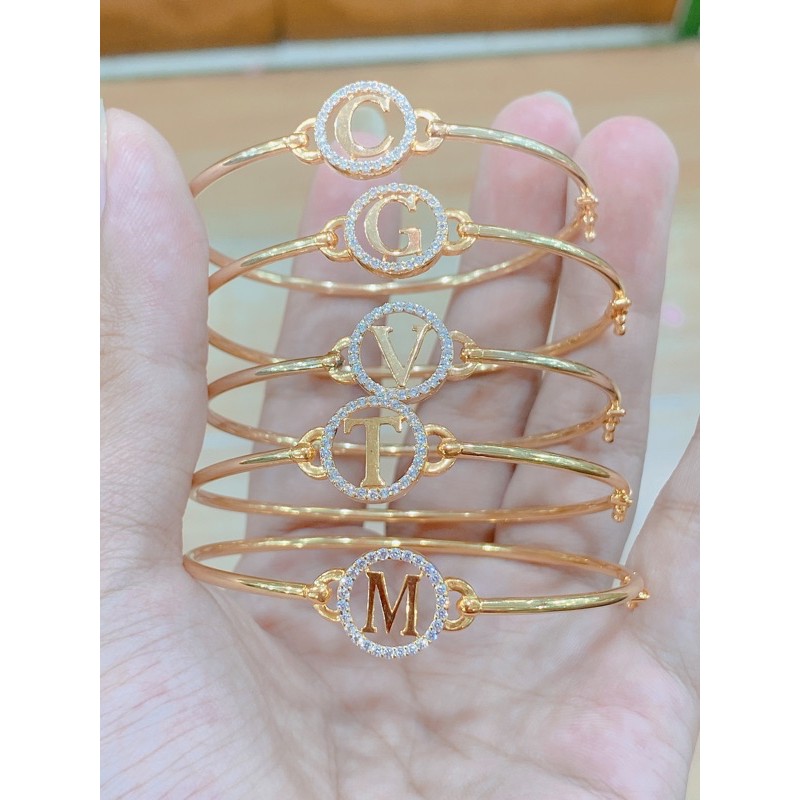 gelang tangan bangle oval huruf alphabet kdr 375