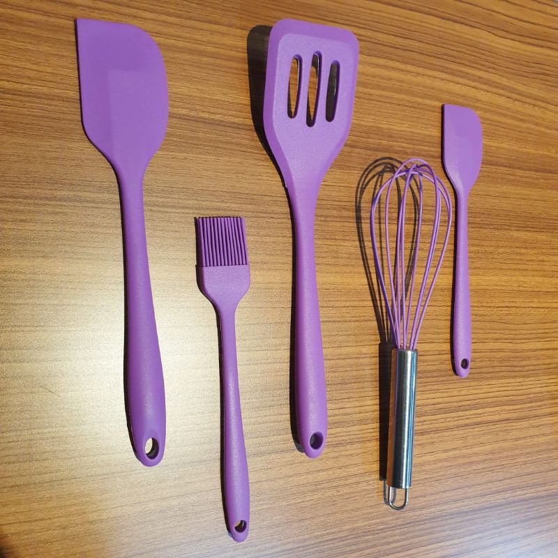 Spatula Sillicon Set isi 5pc / Spatula Set Murah / Easy Baking isi 5pc / Perlengakapan Kue