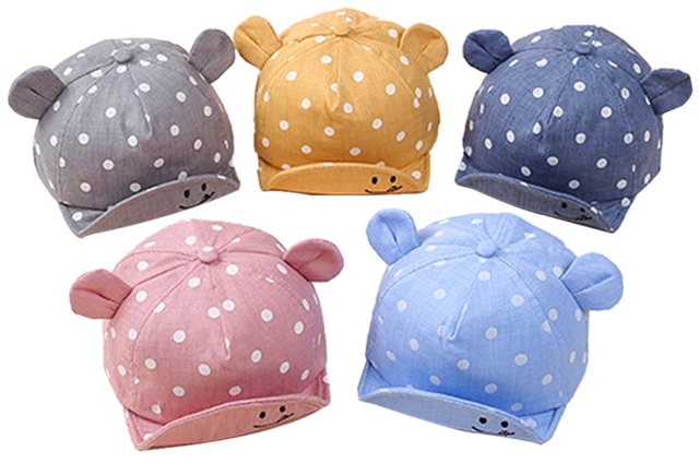 DOTS LITTLE EAR Hat Kids Cap Newborn Toddler Baby Girl Boy Unisex Topi Bayi