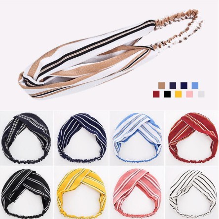 BBS B14 BANDO KAIN WANITA MOTIF GARIS BANDO WANITA IMPORT HAIRBAND WANITA