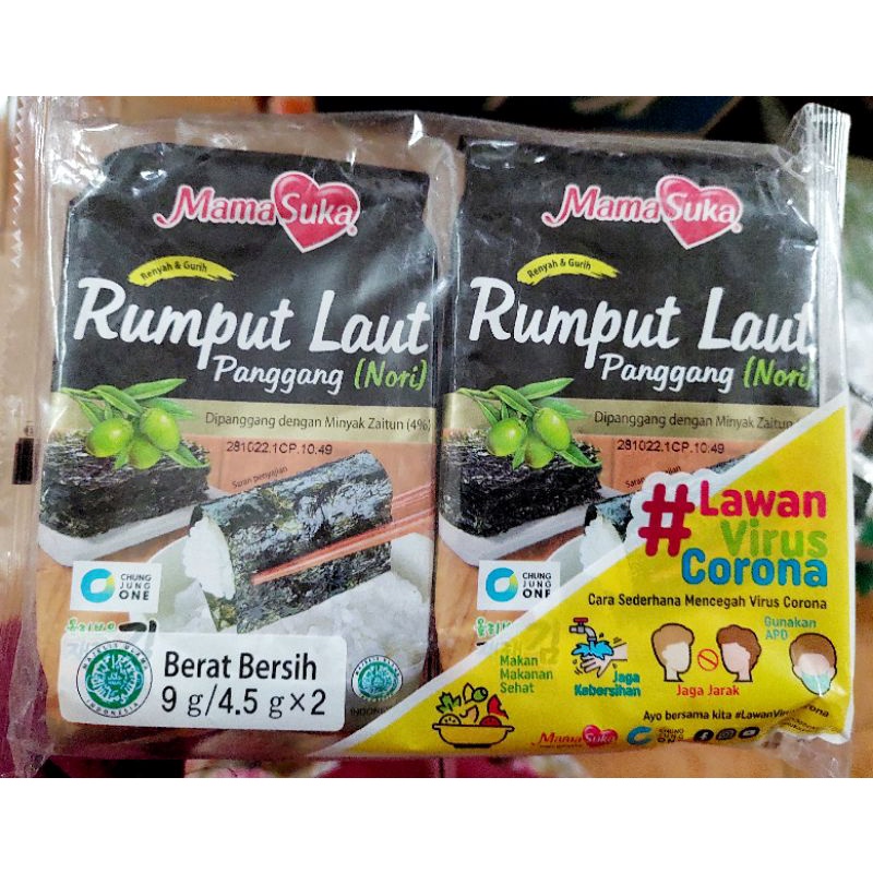 Mama Suka Rumput Laut Kering Panggang ( Nori ) 2 x 4,5 gr