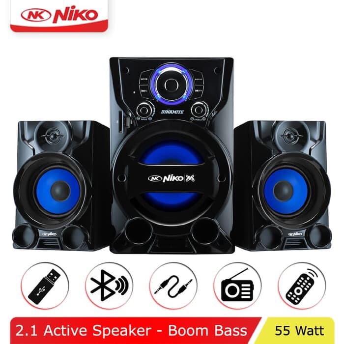 NIKO DYNAMITE SLANK 55 Watt Bluetooth Speaker Aktif 2.1 Multimedia FM