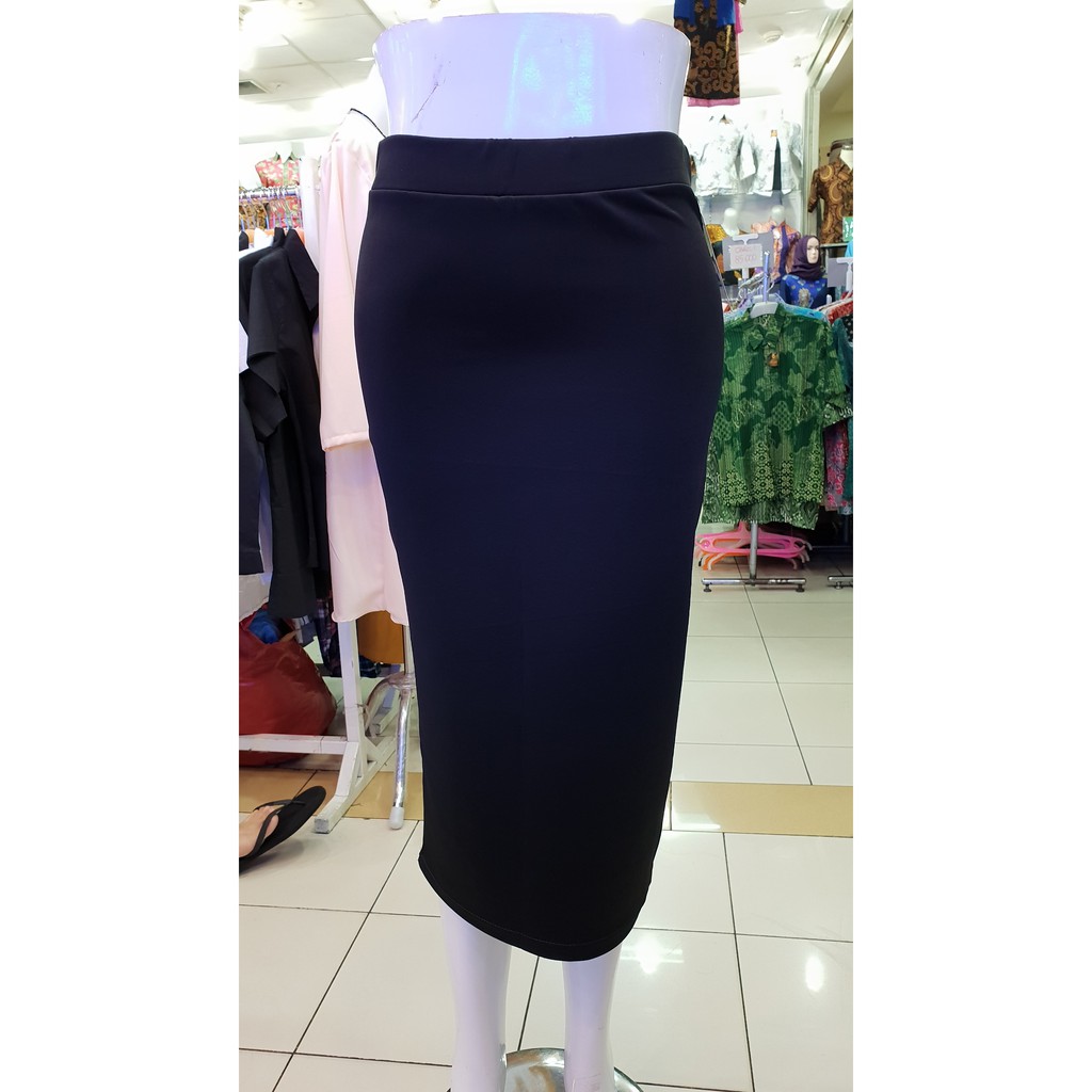 ROK SPAN 7/8  SCUBA / ROK PENSIL / ROK SPAN PENDEK HITAM / ROK KERJA / PENSIL SKIRT CEWEK WANITA