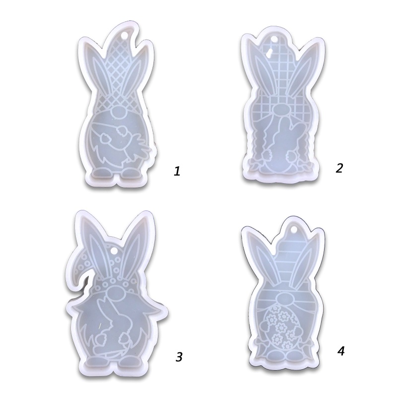 Siy Cetakan Resin Epoksi Bentuk Kelinci Paskah Bahan Silikon Untuk Gantungan Kunci / Perhiasan Diy