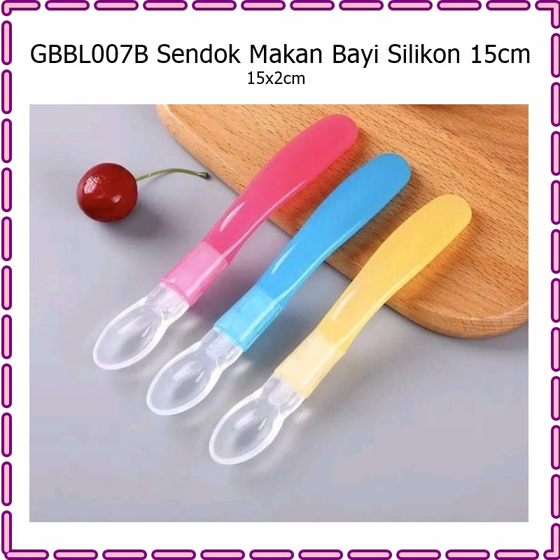 GBBL007B Sendok Makan Bayi Silikon 15cm