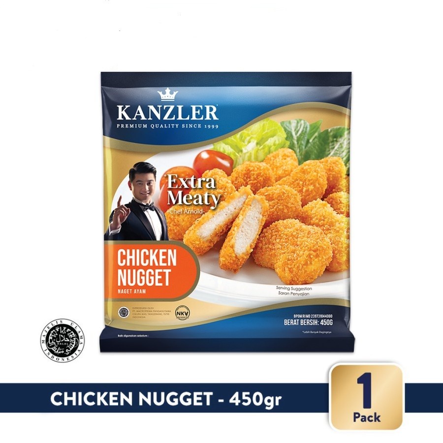 

CHICKEN NUGGET PREMIUM KANZLER 450GR NAGET AYAM HALAL