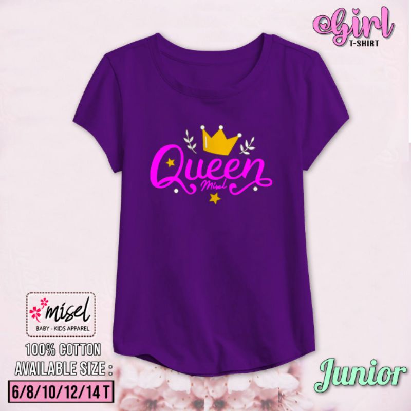 MISEL Kaos Lengan Pendek 5-12 Tahun Kaos Anak Perempuan Misel Junior ( SABLON CAMPUR)