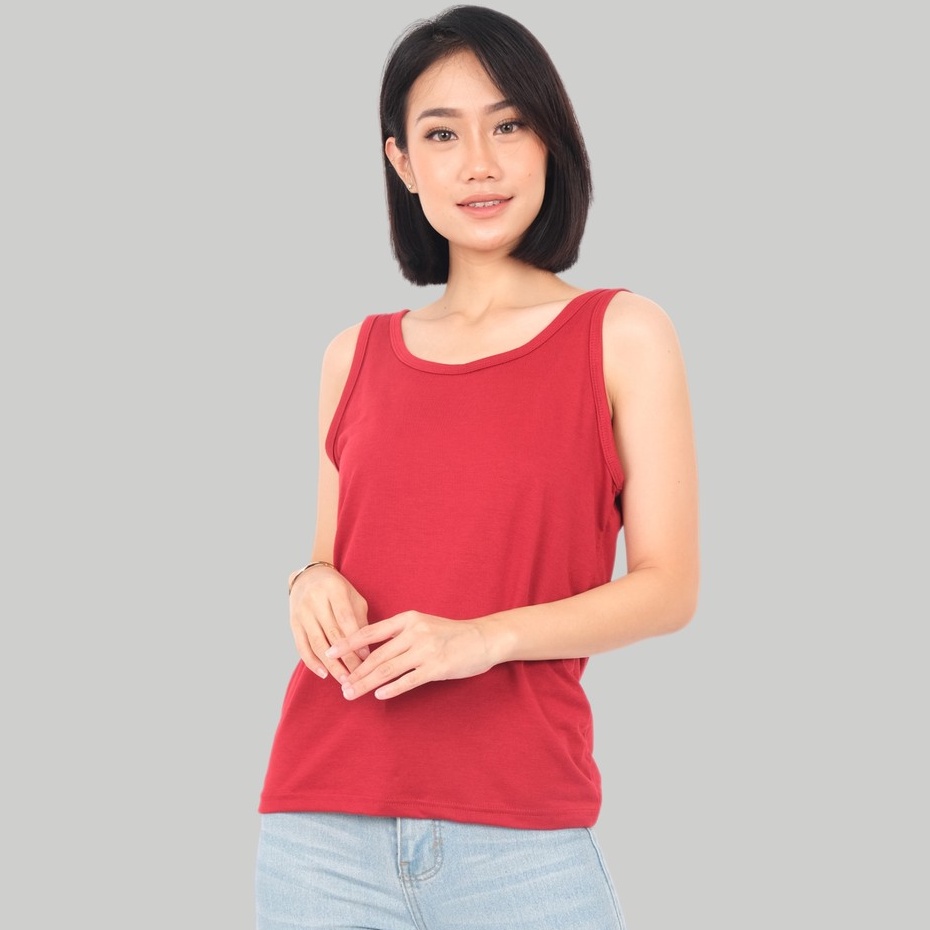 Monellina APRILA Tank Top Wanita Oversize Polos Singlet-3