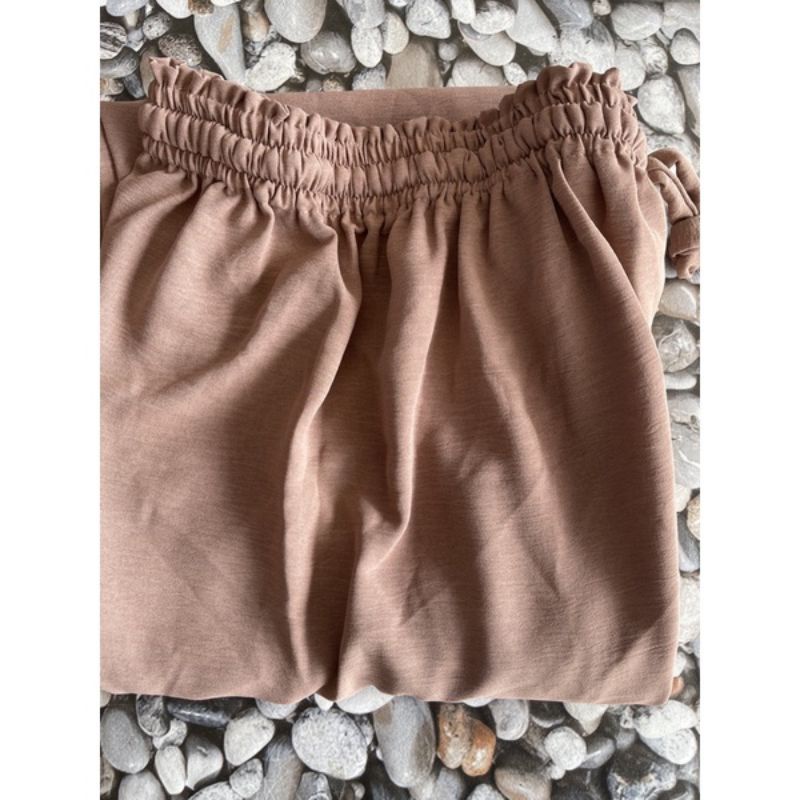 Celana Kulot Crinkle Highwaist Wanita Loose Cullote Pants