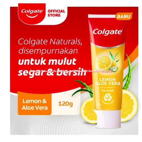 Colgate Lemon Aloe Vera Pure Fresh 120gr Recycling Me Is Easy Odol Toothpaste Rasa Jeruk Lidah Buaya Colgat Lemone Kolget Tooth Paste