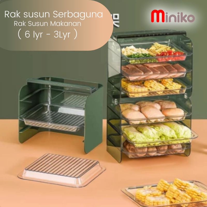 Rak Dapur Daging Atau Sayur Bahan Akrilik 3 Dan 6 Susun