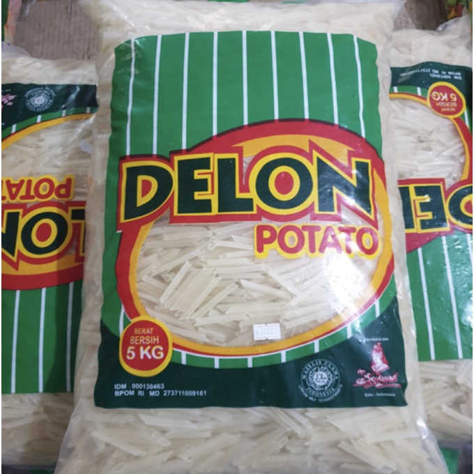 

Delon Potato 5kg / Delon Kentang Potato 5kg / Potato Delon 1 bal 5kg / Stik Kentang Delon Potato 5kg