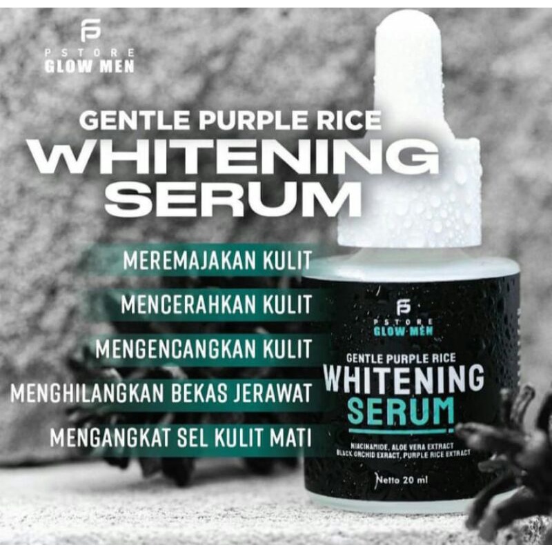 PSTORE GLOW MEN WHITENING SERUM GENTLE PURPLE RICE SKINCARE