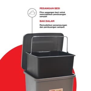 MASPION tempat Sampah Plastik Hako Pedal Pail 6 Liter BTD 018