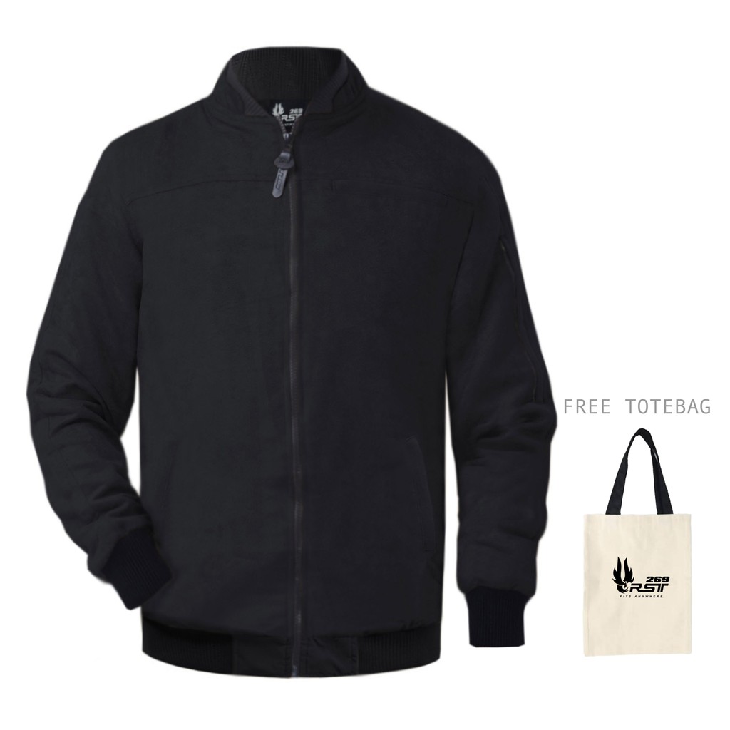 Jaket Bomber Pria Exigo X Rst269 Jacket Pria Terbaru Premium Berkualitas Black