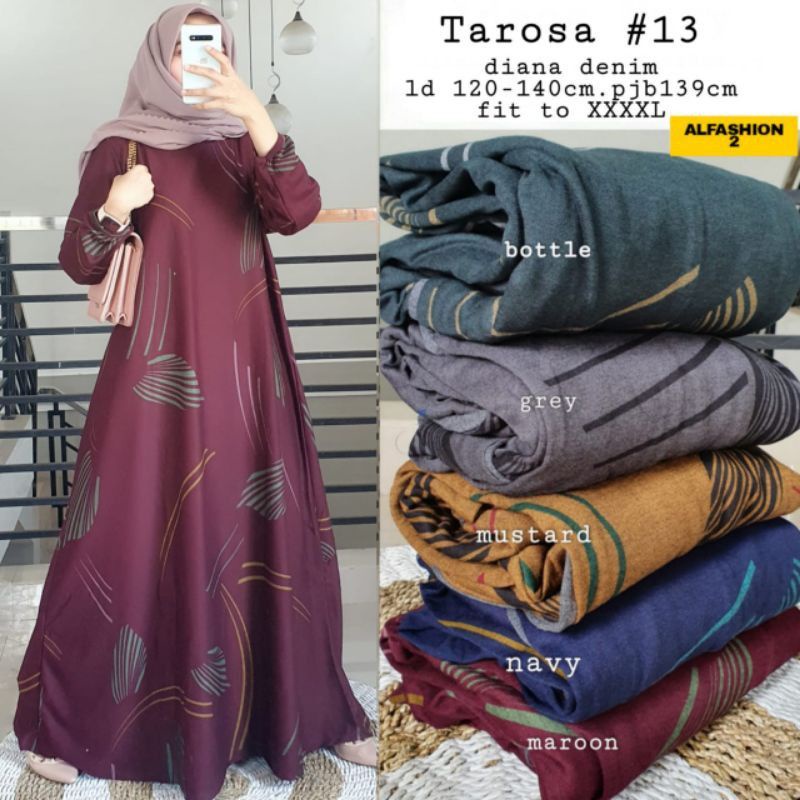 Gamis Tarosa Maxy 13 - Gamis Denim Diana Jumbo LD120+ Melar / R.24 - 025-6226 (H4F7) Katun Toyobo Gamis Cewek Bahan Premium Dress Gamis Jumbo Kekinian Gamis Polos V8Q6 Gamis Terbaru Dress Gamis Wanita Gamis Pesta Gamis Brukat Terbaru 2022 Dress Gamis Ray