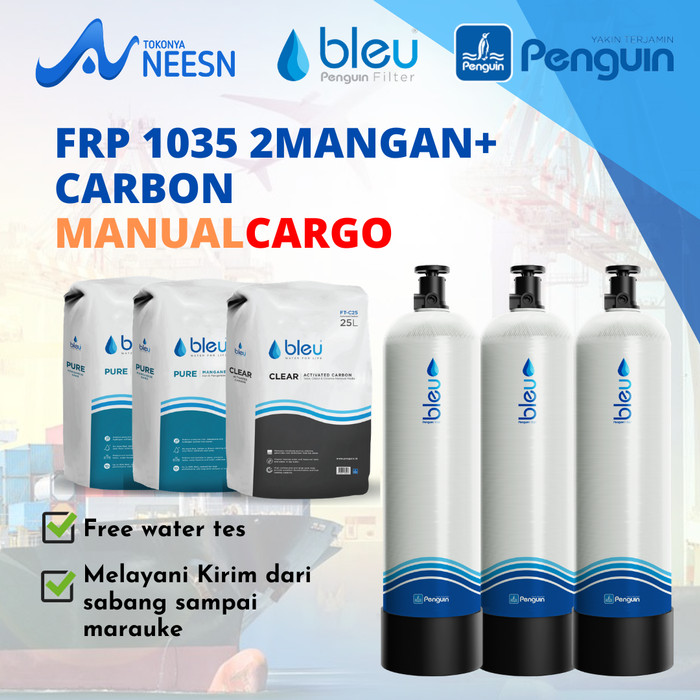 filter air sumur 3 tabung FRP 1035 2 mangan + carbon manualcargo