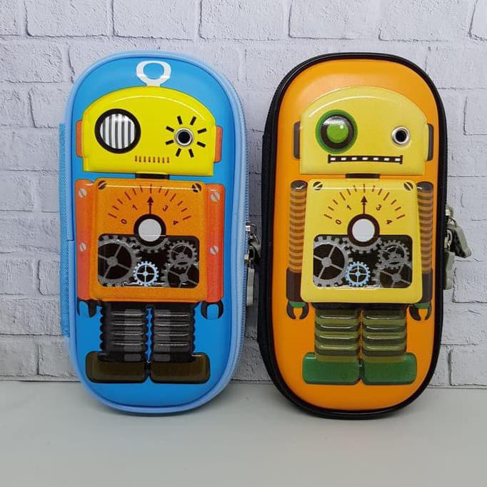 

Promo !!!! Termurah !!! Kotak pensil dan alat tulis Smiggle Alike EVA Hardcase Robot Series - Biru